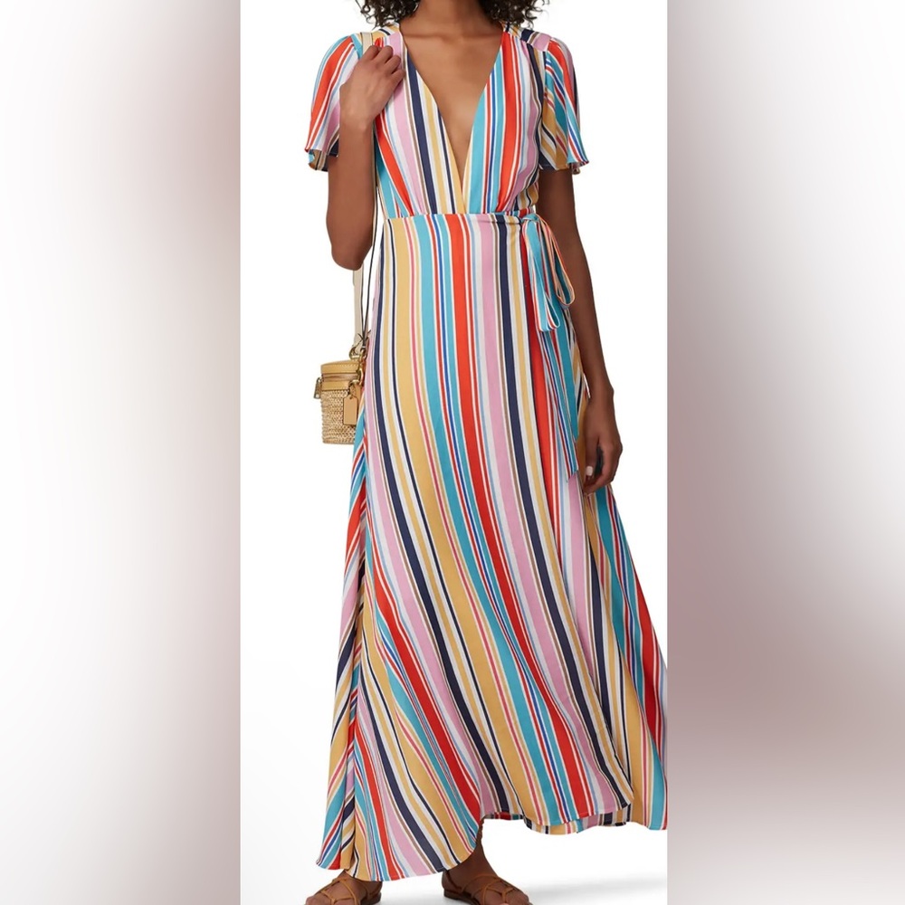 COPY - LOUNA  Megan Wrap Maxi Multi Colored Dress  Size L  Good Preown Condition